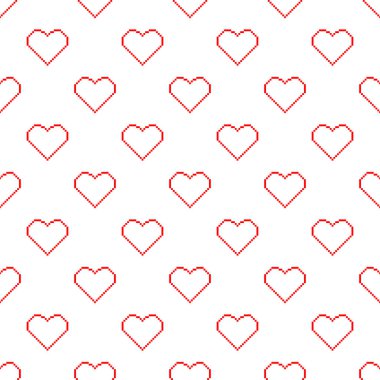 Sevgililer piksel seamless modeli. 