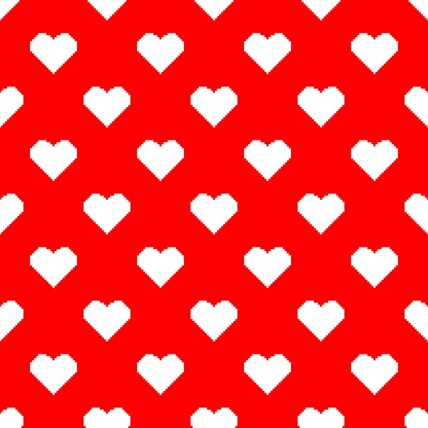 Valentine pixel seamless pattern. — Stock Vector