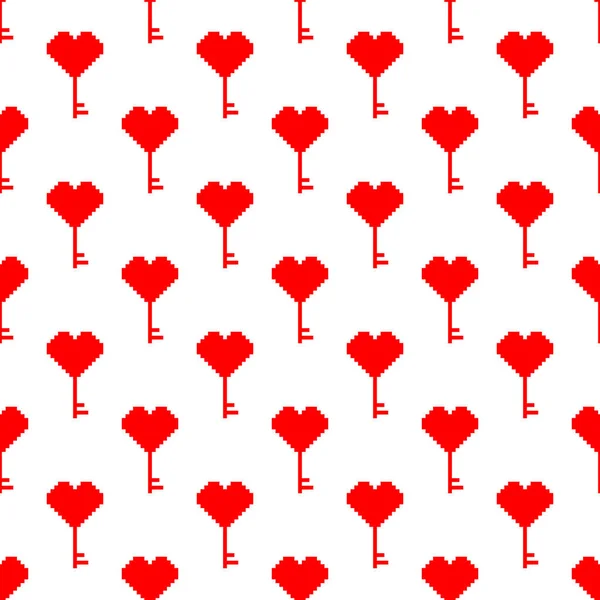 Valentine pixel naadloze patroon. — Stockvector