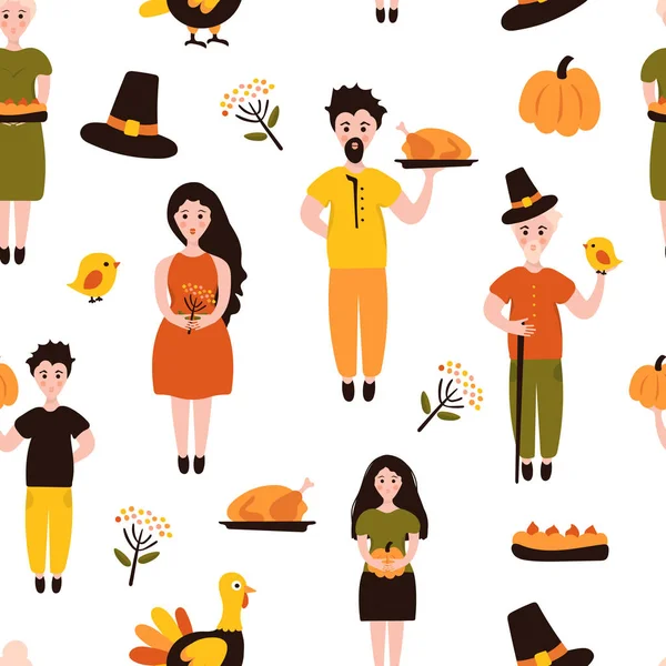 Thanksgiving naadloze patroon — Stockvector