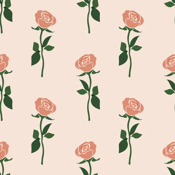 Λουλούδι απρόσκοπτη μοτίβο απομονώνονται σε ροζ φόντο. — Διανυσματικό Αρχείο