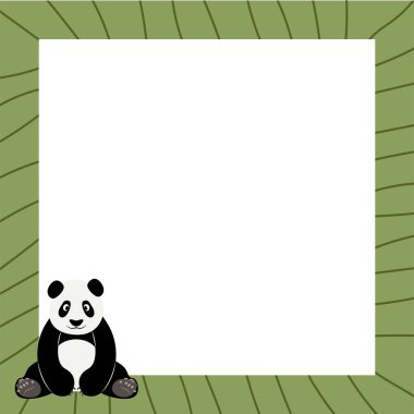 Sevimli hayvan karakteri. Gülümseyen panda çizimi beyaz arkaplanda izole edildi.