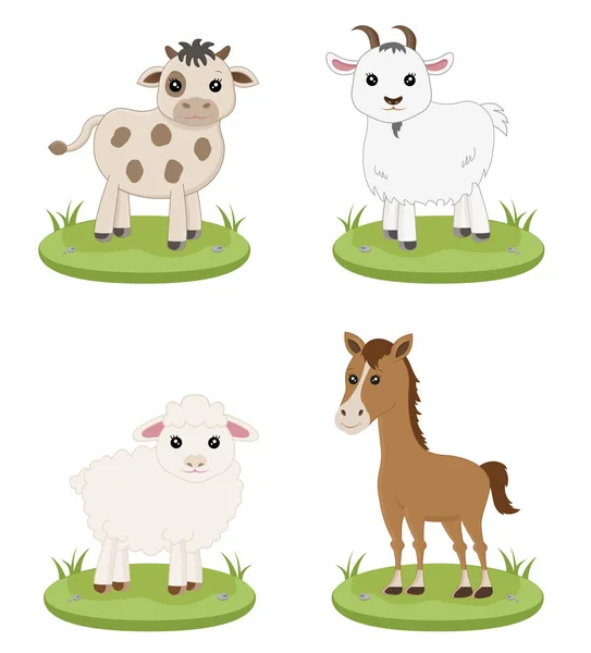 Beyaz arka planda izole edilmiş bir grup şirin hayvan..