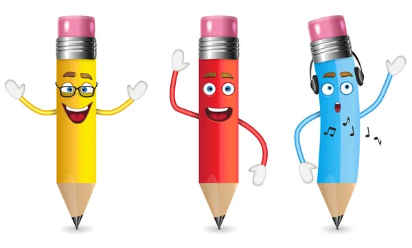 Sevimli gülümseyen kalem karakterler..