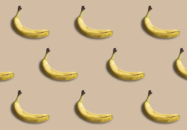 Bananer Mönster Isolerad Mjuk Brun Bakgrund Sommarfrukt — Stockfoto