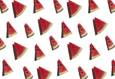 Karpuz deseni beyaz arka planda izole edilmiş. Taze yaz meyvesi..