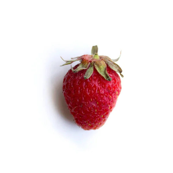 Morango Isolado Sobre Fundo Branco Frutas Frescas — Fotografia de Stock