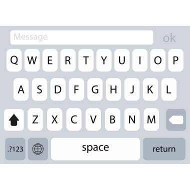 Vektör modern sms veya ileti simgeleri. Smartphone klavye
