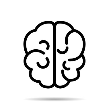 Beyin simgeler. Beyin logo siluet vektör tasarlamak. Fikir kavramı. Beyin logo simge logosu