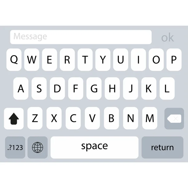 Sms vettoriale moderno o icone di messaggio. Tastiera smartphone — Vettoriale Stock