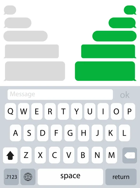 Vektör modern sms veya ileti simgeleri. Akıllı telefon sohbet sms şablon kabarcıklar