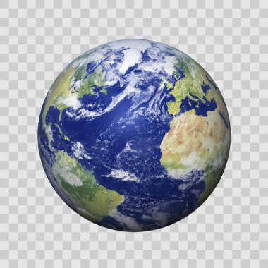 Realistic Earth with shadow on isolated background vector eps10. Elements of this vector furnished by NASA clipart