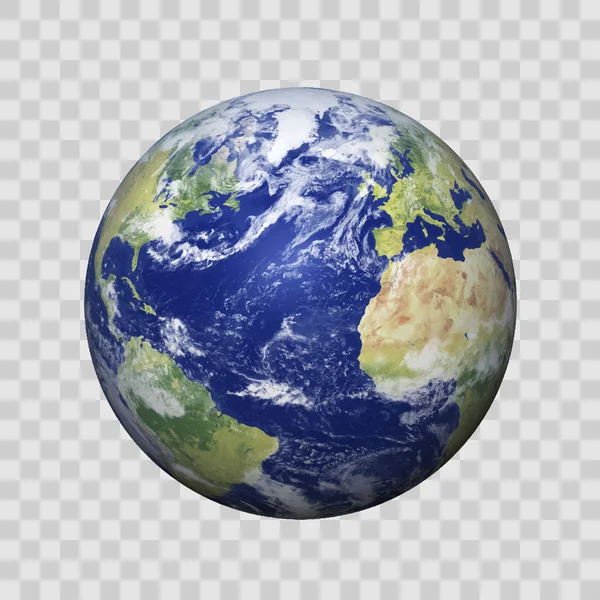 Realistic Earth with shadow on isolated background vector eps10. Elements of this vector furnished by NASA — Stock vektor