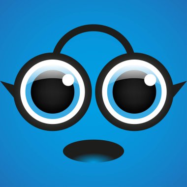 Komik gözleri mavi bir arka plan gözlüklerle