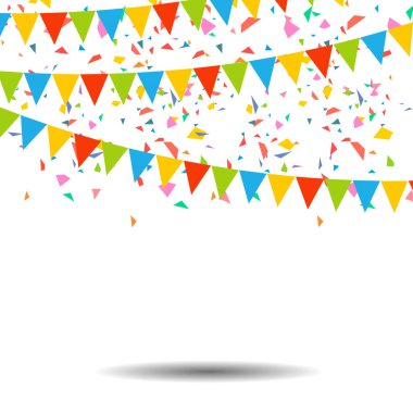 Colorful confetti isolated on white background clipart