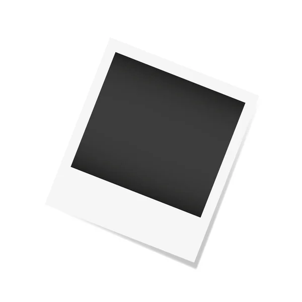 Векторная иллюстрация фоторамки. Реалистичная бумажная фотография на белом фоне с тенью — стоковый вектор