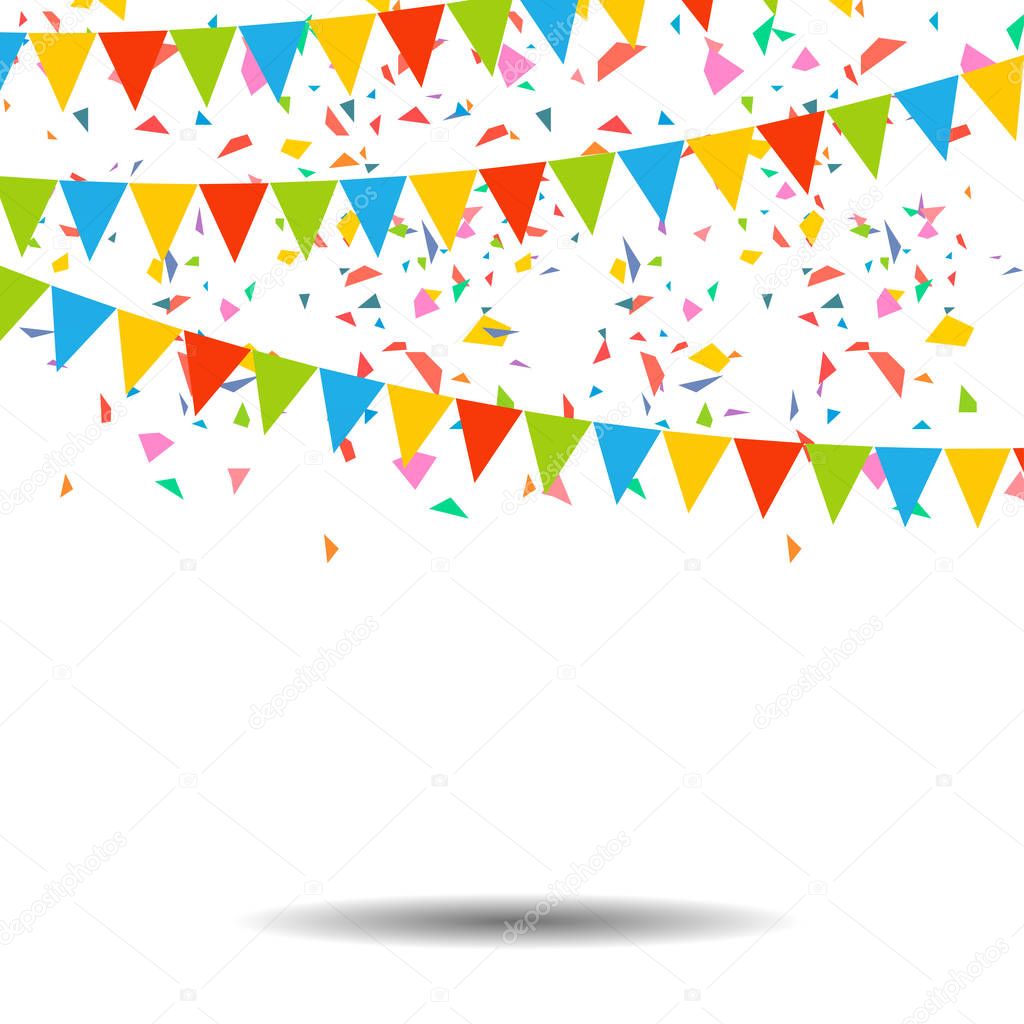 Colorful confetti isolated on white background