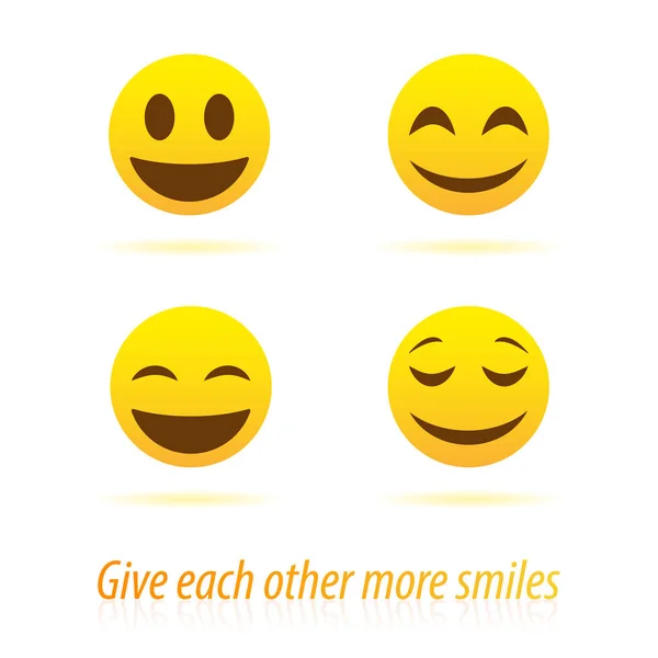 Vektor kreatív stílust mosolyog jó érzelmek — Stock Vector