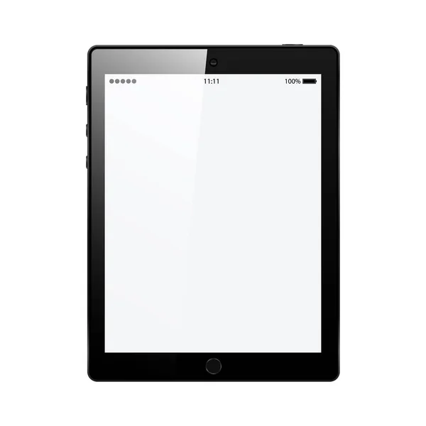 Ipad stílus szürke színű, üres Tablet érintőképernyős elszigetelt fehér háttér vektor illusztráció — Stock Vector