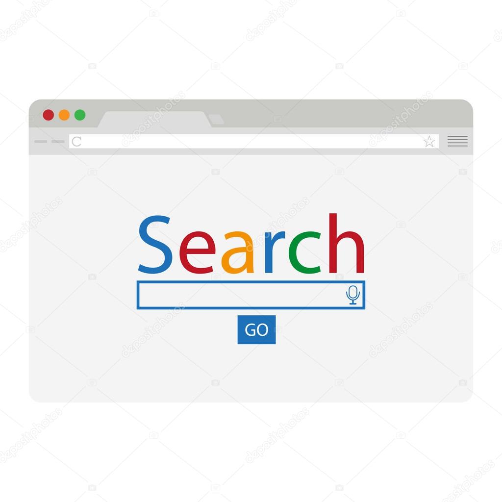 Simple browser window on white background flat vector EPS10