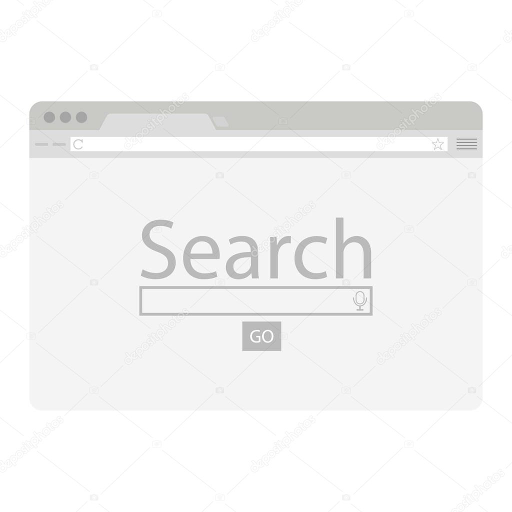 Simple browser window on white background flat vector EPS10