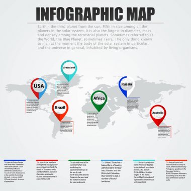 Infographic dünya hedef vektör çizim arka plan