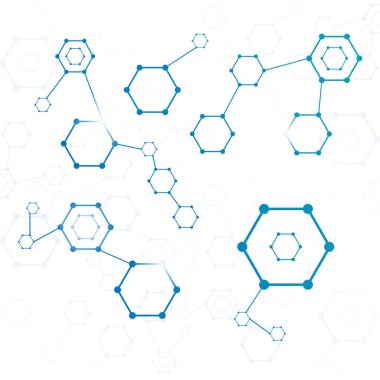 Moleküler yapısı veya Moleküler yapı vektör çizim kodlama. Moleküler bağlantı genom