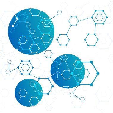 Moleküler yapısı veya Moleküler yapı vektör çizim kodlama. Moleküler bağlantı genom