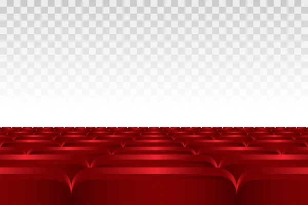 Righe di cinema rosso o posti a teatro. Sedie rosse o sedie nell'illustrazione vettoriale del cinema — Vettoriale Stock