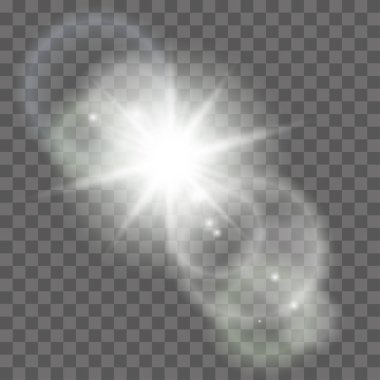 Ekose arka plan üzerinde güneş lens flare