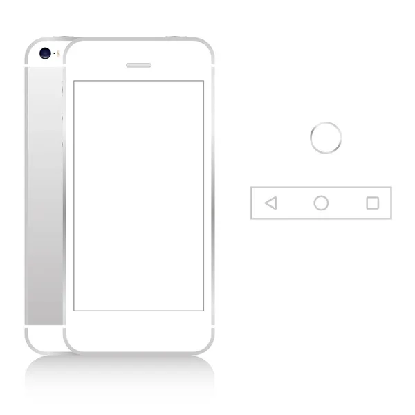 Smartphone en color gris estilo teléfono con pantalla táctil aislado en la ilustración del vector de fondo blanco — Vector de stock