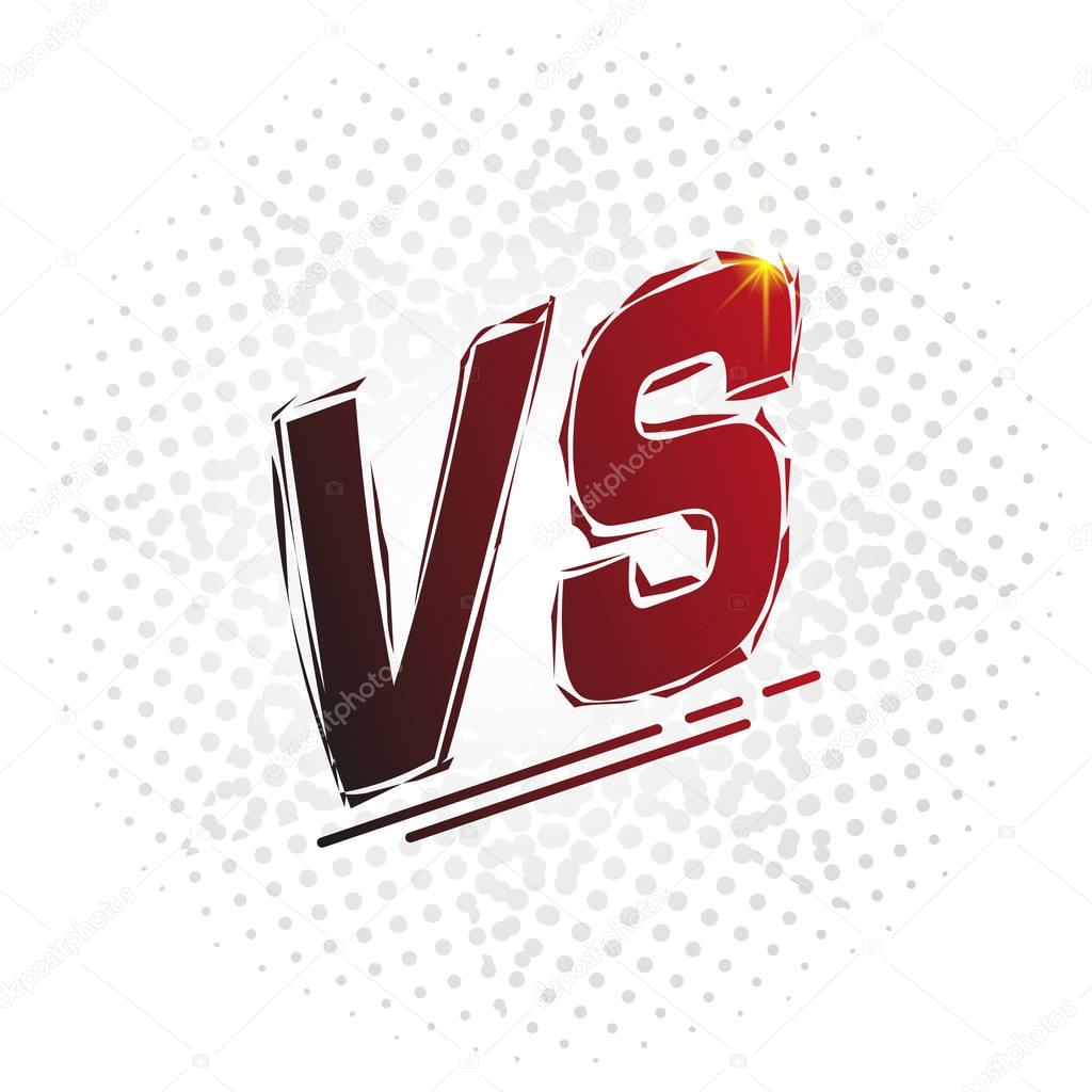 Versus screen, vs letters. Competition vs match game, martial battle vs sport