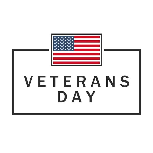 Den veteránů nápis. Vlajka USA — Stockový vektor