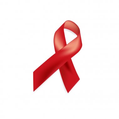AIDS konusunda. Dünya AIDS günü kavramı. Kırmızı kurdele. Vektör çizim Eps10