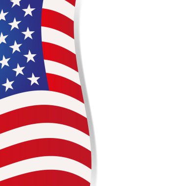 Amerikan bayrağı gölge beyaz zemin üzerine izole