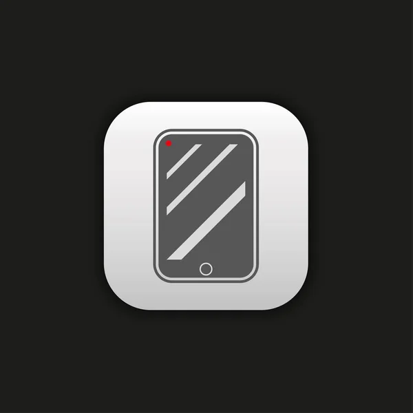Fekete alapon szürke keret lapos telefon ikonra — Stock Vector