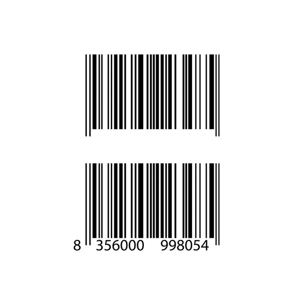 Codice a barre su sfondo bianco. Uno con i numeri, l'altro senza — Vettoriale Stock