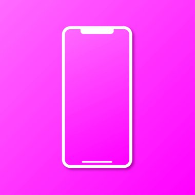 Pembe telefon, pembe bir arka plan üzerinde yeni bir modern tasarım