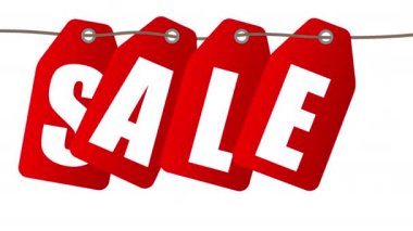 İndirim tasarım şablonu. İndirim flaması hareketi 4k video