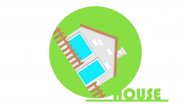 Stijlvolle Huisbeweging Logo — Stockvideo