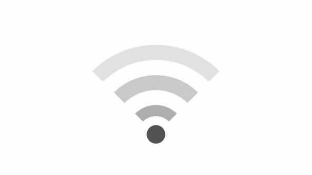 Wifi Icon Flat Jpg Web Motion Video — стоковое видео