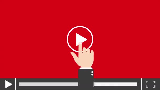 Video Oynatıcı Hareket Video Elle Çalma Düğmesine Basar — Stok video