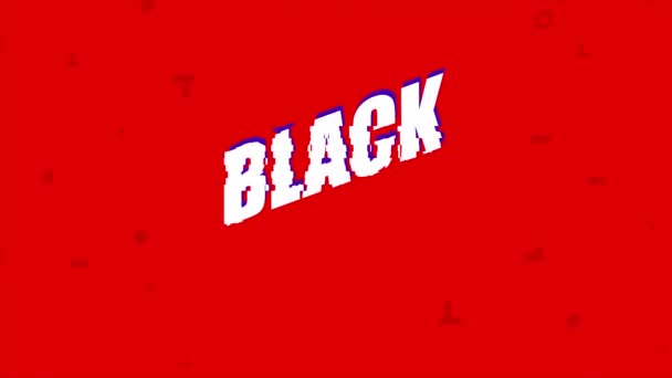 Venta Viernes Negro Viernes Negro Venta Promoción Movimiento Vídeo Material — Vídeos de Stock