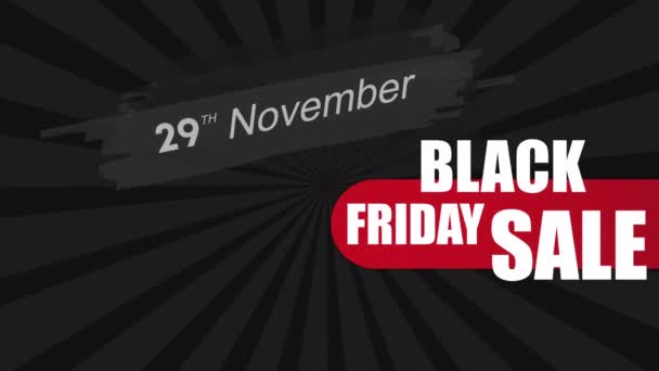 Černý Pátek Black Friday Prodej Propagace Pohybu Video Záběry — Stock video