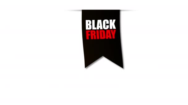 Bandeira Venda Black Friday Preto Sexta Feira Promoção Venda Filme — Vídeo de Stock