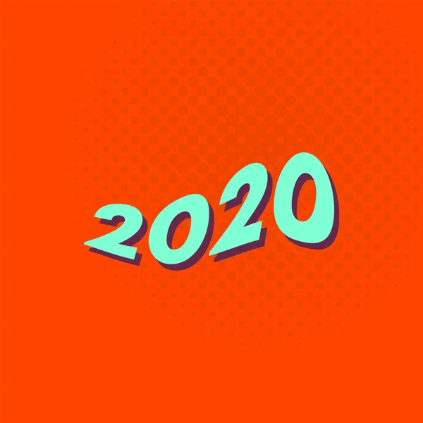 벡터 디자인 행복 한 새해 2020 색감의 배너 — 스톡 벡터