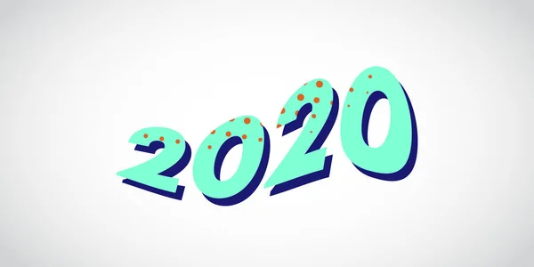 Vector ontwerp Gelukkig Nieuwjaar 2020 banner met trendkleuren — Stockvector