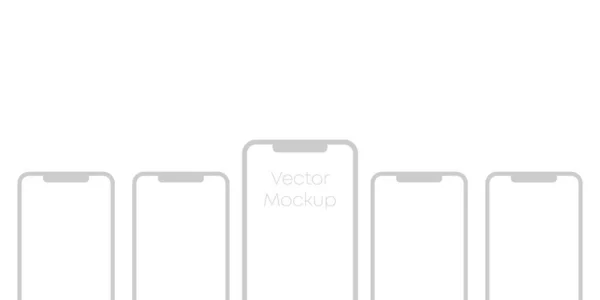 Mockup Telefoons geïsoleerd op witte achtergrond — Stockvector