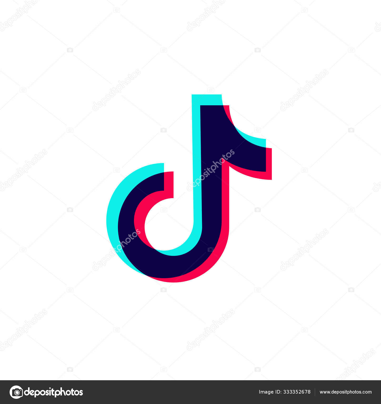 Tik Tok logo. Editorial vector. Kyiv, Ukraine - January 19, 2020 Stock