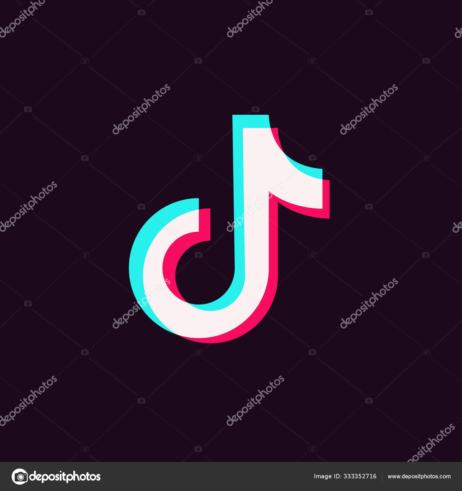 Logo Tik  Tok  Vecteur ditorial Kiev Ukraine 19 